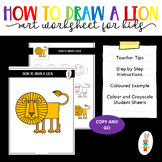 How to Draw a Lion Art Worksheet