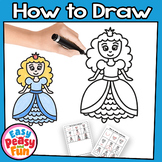 How to Draw a Princess Directed Drawing Step by Step Tutorial