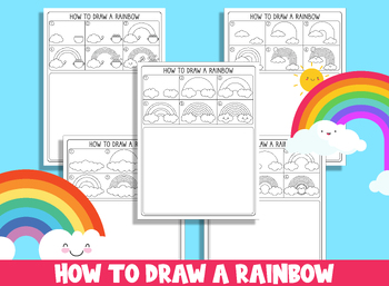 Preview of How to Draw a Rainbow, Directed Drawing Step by Step, St. Patrick's Day Clip Art
