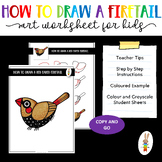 How to Draw a Red-Eared Firetail Art Worksheet