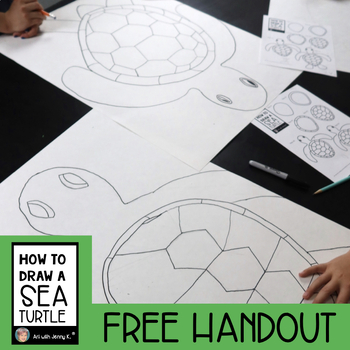 Preview of How to Draw a Sea Turtle Handout (FREE) Great Earth Day Drawing Activity!