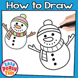 How to Draw a Snowman Directed Drawing Step by Step Tutori