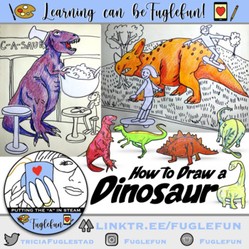 Preview of How to Draw a Dinosaur Drawing Guide inspired by If The Dinosaurs Came Back