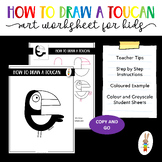 How to Draw a Toucan Art Worksheet