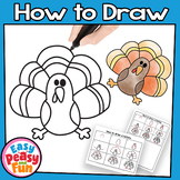 How to Draw a Turkey Directed Drawing, Thanksgiving