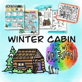 How to Draw a Winter Cabin Printable Packet - 5 pages