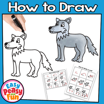 How to Draw a Wolf | Fall Forest Animals Step by Step Directed Drawing