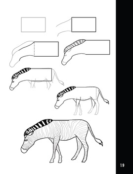 how to draw a zebra step by step