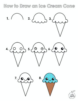 how to draw a ice cream cone
