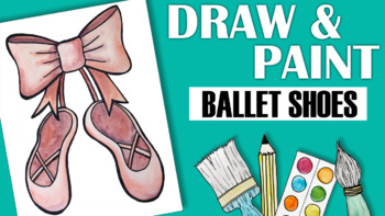 How to Draw and Paint Ballet Shoes by KM Studio | TPT