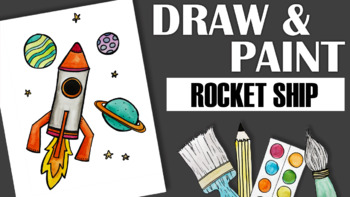 How to Draw and Paint a Rocket Ship! by KM Studio | TPT