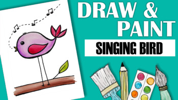 Preview of How to Draw and Paint a Singing Bird!