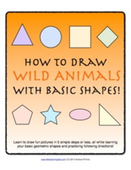 Preview of How to Draw with Basic Shapes Book - Wild Animals