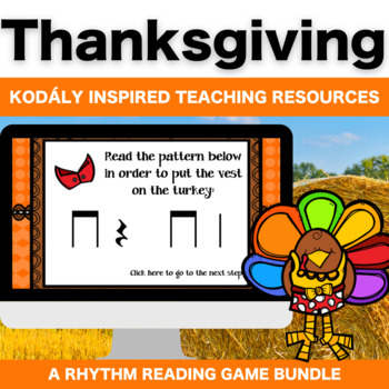 Preview of Interactive Thanksgiving Music Games: Dress a Turkey Bundle of Rhythmic Concepts