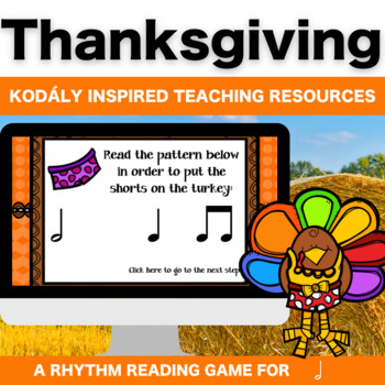 Preview of Interactive Thanksgiving Music Game: Dress a Turkey to practice Half Note