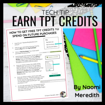 Preview of How to Earn TpT Credits to Spend on Future Purchases | Printable Guide