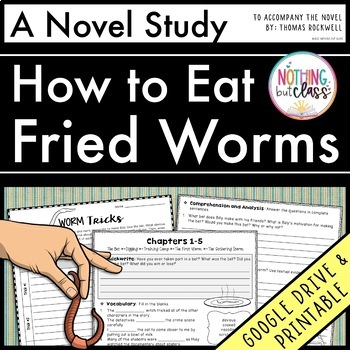 Preview of How to Eat Fried Worms Novel Study Unit - Comprehension | Activities | Tests