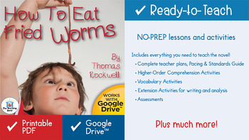 How to Eat Fried Worms Novel Study Book Unit by The Teaching Bank