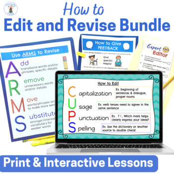 Preview of How to Edit and Revise Writing Print and Interactive Lessons Bundle
