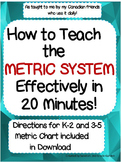 How to Effectively Teach the Metric System in 20 Minutes!