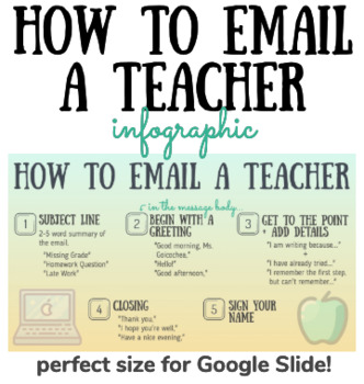 How to Email a Teacher Infographic by ELA with Ms Goicochea | TpT