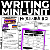 Procedural Writing Mini-Unit - Lesson Plans, Graphic Organ