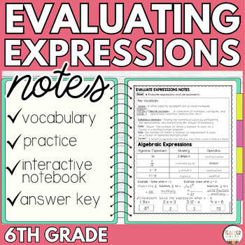 Preview of How to: Evaluating the Expressions Guided Notes Activity | 6th grade Math