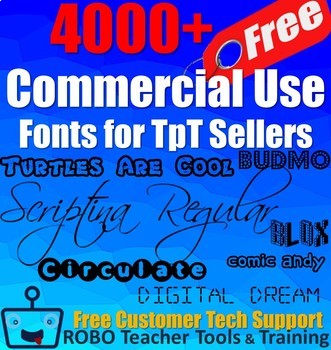 Preview of 4000 Free Commercial Use Fonts for TpT Sellers & Other Teachers