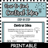How to Find Central Idea Mini Anchor Chart - 4 Steps