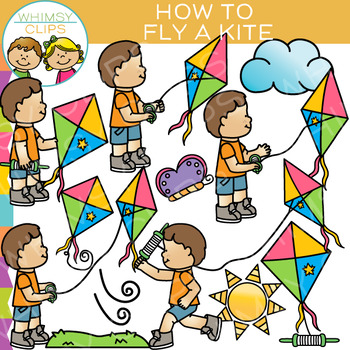 Preview of How to Fly a Kite Clip Art {Sequencing and Spring Clip Art}