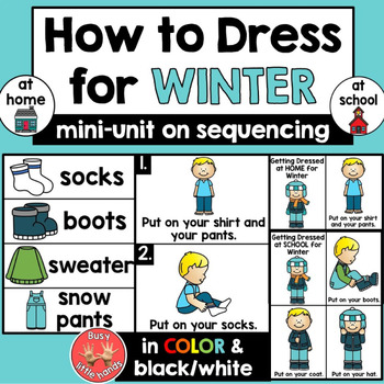 How to Get Dressed for Winter sequencing unit (Preschool, Sped, Speech)