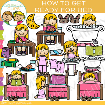Preview of How to Get Ready for Bed: Sequencing and Routines Clip Art