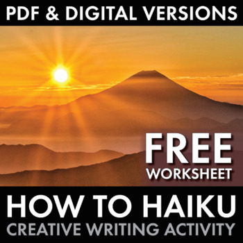 Preview of How to Haiku, Japanese 5-7-5 Haiku Poetry Worksheet, PDF & Google Drive, FREE!