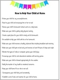 How to Help Your Child at Home: (Open House Handout)