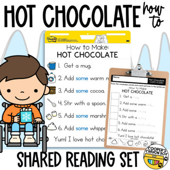 Preview of How to: Hot Chocolate | Shared Poem | Project & Trace, Sight Words, Vocabulary