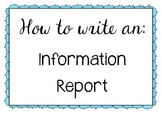 Writing an Information Report {Posters, Labels and Rubric}