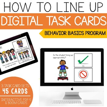 Preview of How to Line Up- Behavior Basics Digital Task Cards