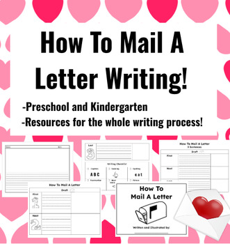 Preview of How to Mail a Letter writing unit. Prompts activities rubrics Kindergarten prek