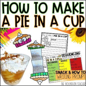 Preview of How to Make Apple Pie in a Cup Thanksgiving Snack Recipe Writing Template