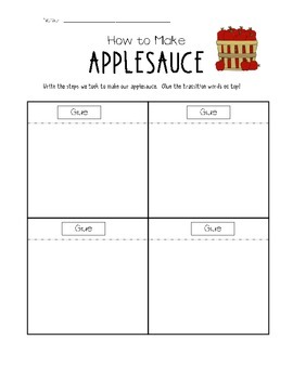 Preview of I Can Make Applesauce -  Writing and Math Activities