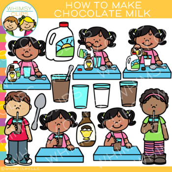 Preview of How to Make a Chocolate Milk Drink Sequencing Clip Art