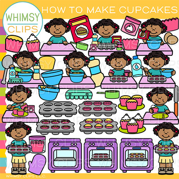Preview of How to Make Cupcakes Sequencing Clip Art
