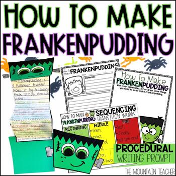 Preview of How to Make Frankenpudding Frankenstein Halloween Snack Writing Activity & Craft