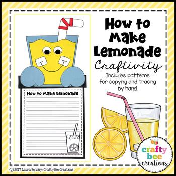 How to Make Lemonade Craft How To Writing Summer Activities TpT