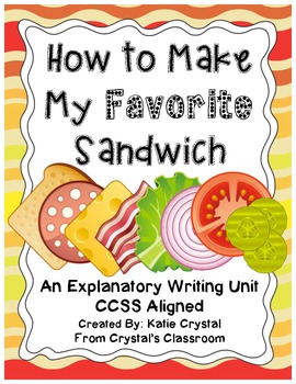 Preview of "How to Make My Favorite Sandwich" Common Core Explanatory Writing Unit