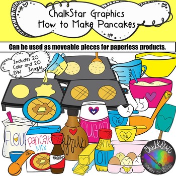 Preview of How to Make Pancakes Clip Art- Chalkstar Graphics