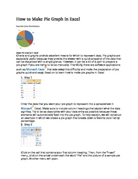 Preview of How to Make Pie Graphs/Line Graphs in Excel