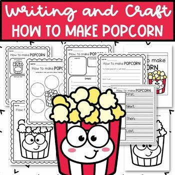 Preview of How to Make Popcorn Narrative Writing and Craft Activity for Writing Center