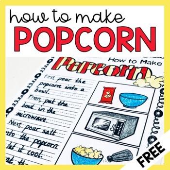 Preview of Free How To Make Popcorn Procedure Writing Worksheet