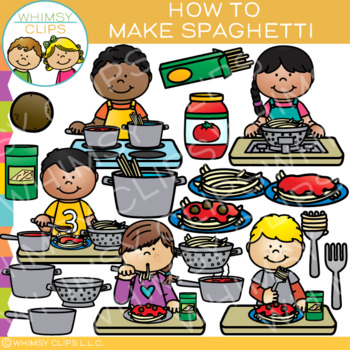 Preview of How to Make Spaghetti Dinner Sequencing and Cooking Clip Art